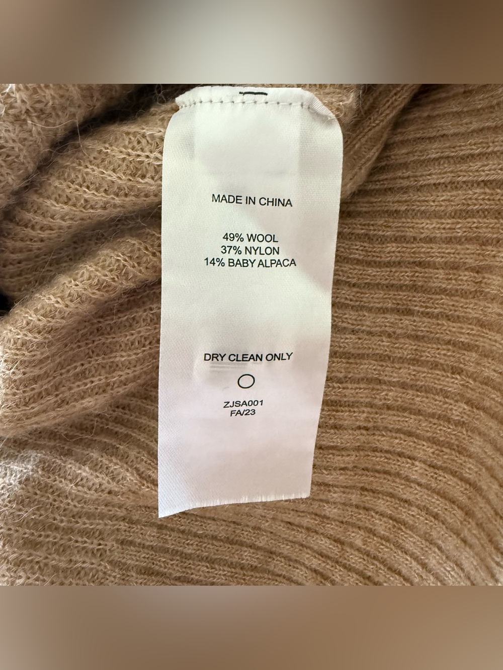Quince Baby Alpaca/Wool Oversized Cardigan, Camel, Size S - Picture 9 of 10